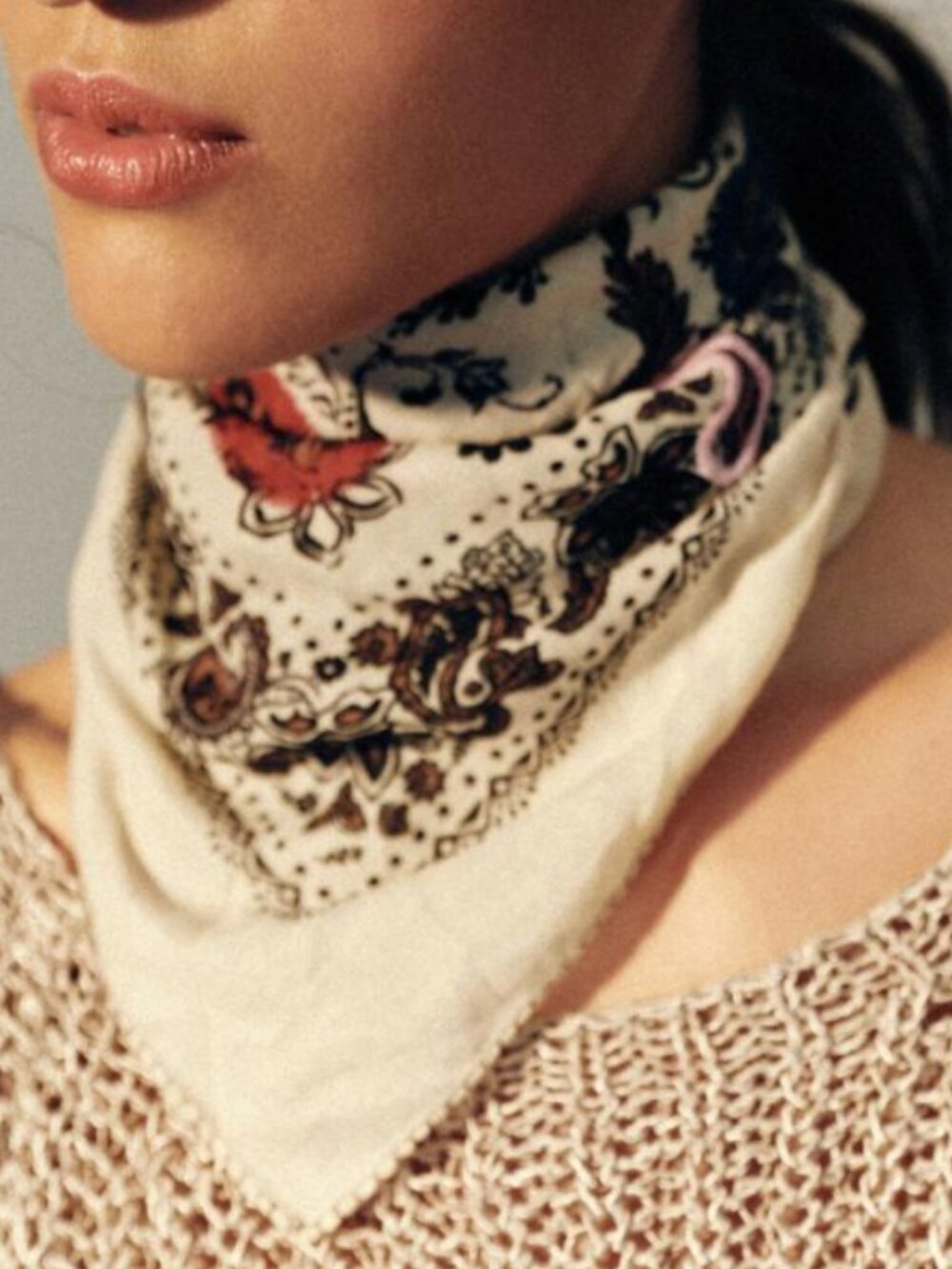 🍂Zara - Bandana-Style Scarf in Triangle Tie